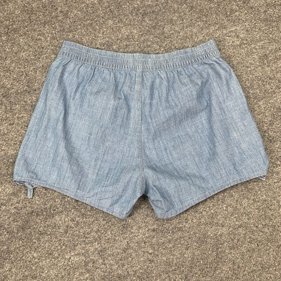 Madewell Pull On Shorts Womens XXS 2XS Chambray Side Tie Stretch Waist Cotton - Picture 3 of 14